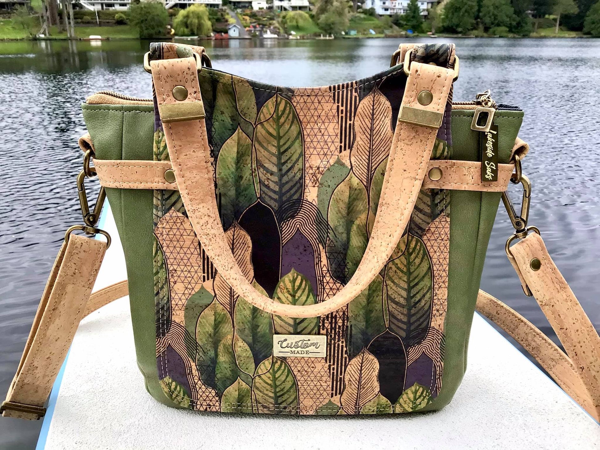 Custom Hand-painted Oil Slick Bag / Trippy Rainbow Handbag -  Denmark